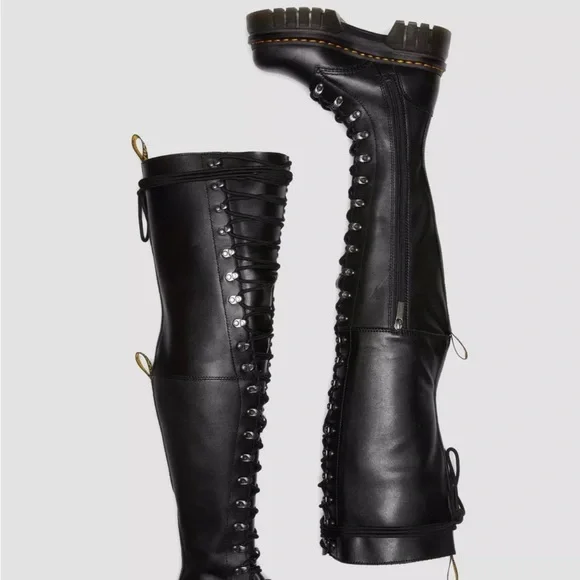 RARE Dr. Martens AUDRICK 22-EYE EXTREME LACE KNEE HIGH PLATFORM BOOTS size5 - Picture 2 of 10
